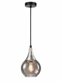 Lampa wisząca 1xE27 LACRIMA SMOKY/SILVER