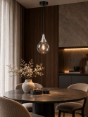 Lampa wisząca 1xE27 LACRIMA SMOKY/SILVER