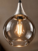 Lampa wisząca 1xE27 LACRIMA SMOKY/SILVER