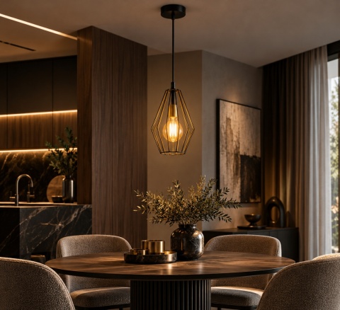 Lampa wisząca 1xE27 LEX GOLD