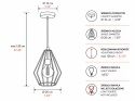 Lampa wisząca 1xE27 LEX GOLD