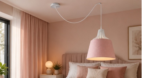Lampa wisząca 1xE27 LEA PINK LONG 746