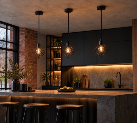 Lampa wisząca 1xE27 RUBEN BLACK