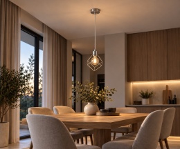 Lampa wisząca 1xE27 RUBEN SILVER
