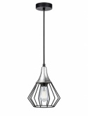 Lampa wisząca 1xE27 SELENE BLACK/SILVER