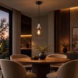 Lampa wisząca 1xE27 SELENE BLACK/SILVER