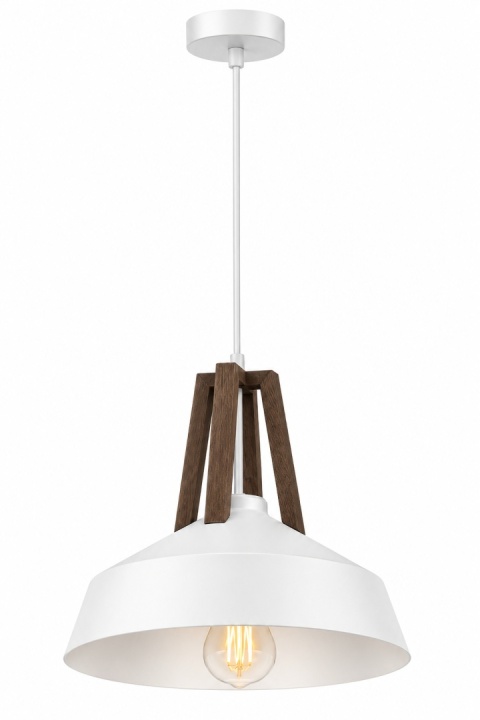 Lampa wisząca 1xE27 TRIX WHITE/BROWN