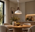 Lampa wisząca 1xE27 TRIX WHITE/BROWN