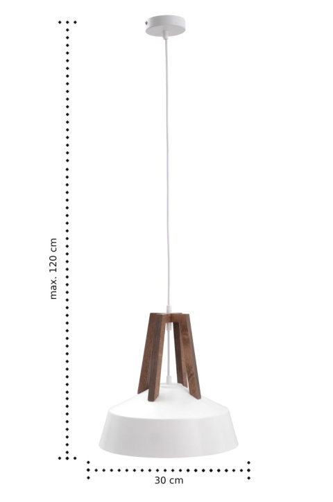Lampa wisząca 1xE27 TRIX WHITE/BROWN