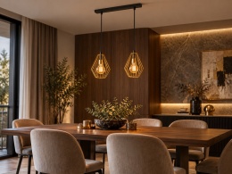 Lampa wisząca 2xE27 GEO GOLD