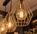 Lampa wisząca 2xE27 GEO GOLD