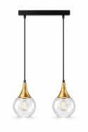 Lampa wisząca 2xE27 LACRIMA CLEAR BLACK/GOLD