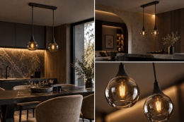 Lampa wisząca 2xE27 LACRIMA SMOKY BLACK