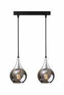 Lampa wisząca 2xE27 LACRIMA SMOKY/SILVER