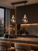 Lampa wisząca 2xE27 LACRIMA SMOKY/SILVER