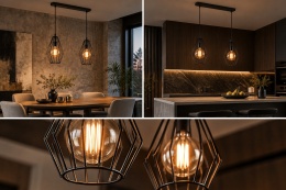 Lampa wisząca 2xE27 LEX BLACK