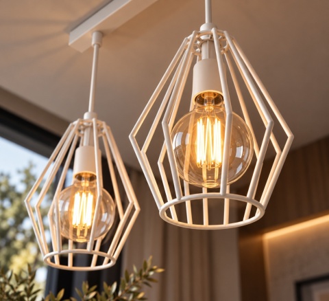 Lampa wisząca 2xE27 LEX WHITE