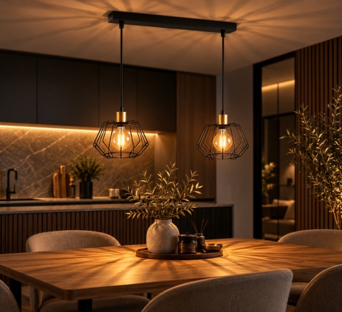 Lampa wisząca 2xE27 LUNA GOLD