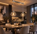 Lampa wisząca 2xE27 LUNA SILVER