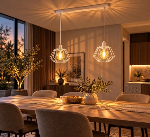 Lampa wisząca 2xE27 LUNA WHITE