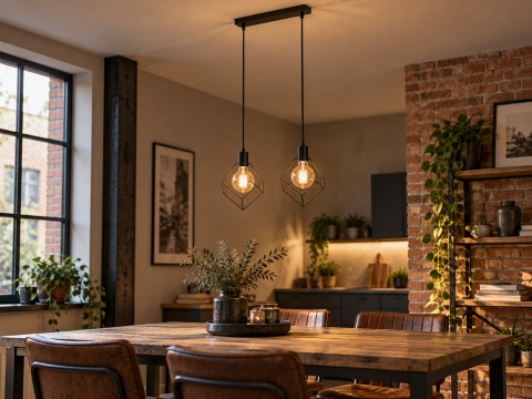 Lampa wisząca 2xE27 RUBEN BLACK