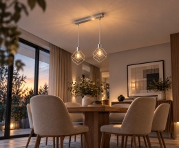 Lampa wisząca 2xE27 RUBEN SILVER