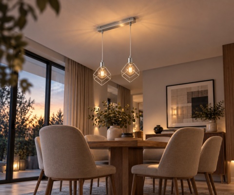 Lampa wisząca 2xE27 RUBEN SILVER