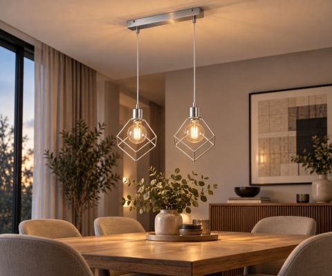 Lampa wisząca 2xE27 RUBEN SILVER