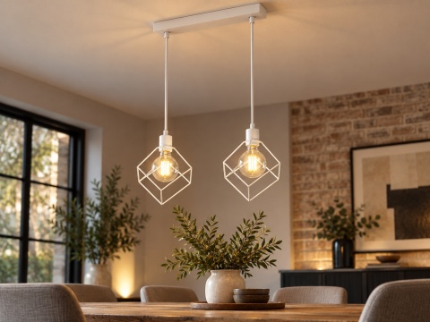 Lampa wisząca 2xE27 RUBEN WHITE