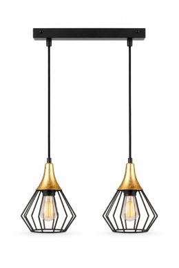 Lampa wisząca 2xE27 SELENE BLACK/GOLD