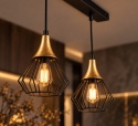 Lampa wisząca 2xE27 SELENE BLACK/GOLD