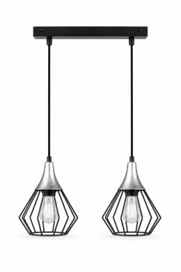 Lampa wisząca 2xE27 SELENE BLACK/SILVER