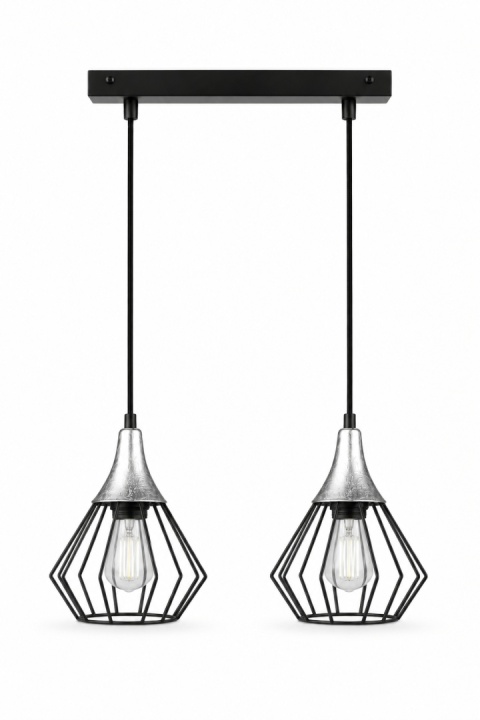 Lampa wisząca 2xE27 SELENE BLACK/SILVER