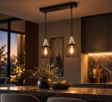 Lampa wisząca 2xE27 SELENE BLACK/SILVER