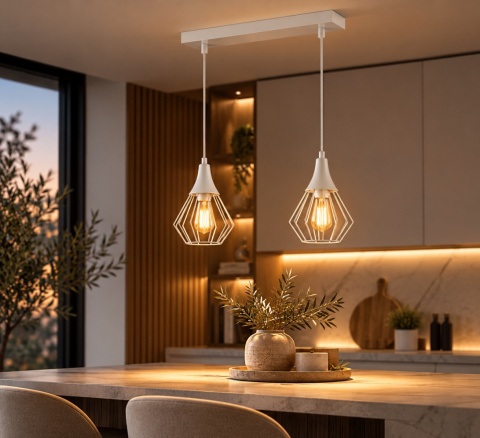 Lampa wisząca 2xE27 SELENE WHITE
