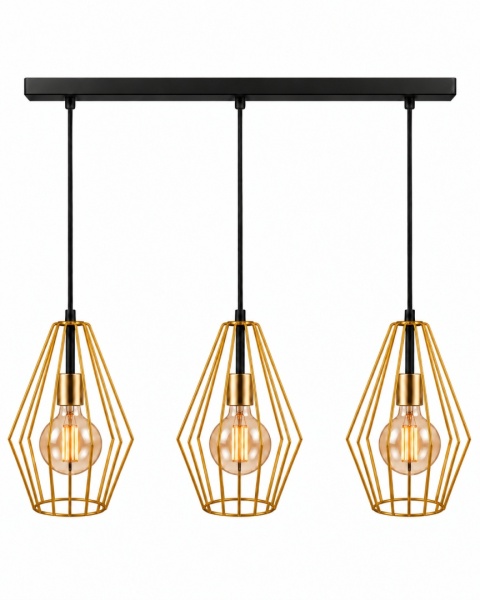 Lampa wisząca 3xE27 GEO GOLD