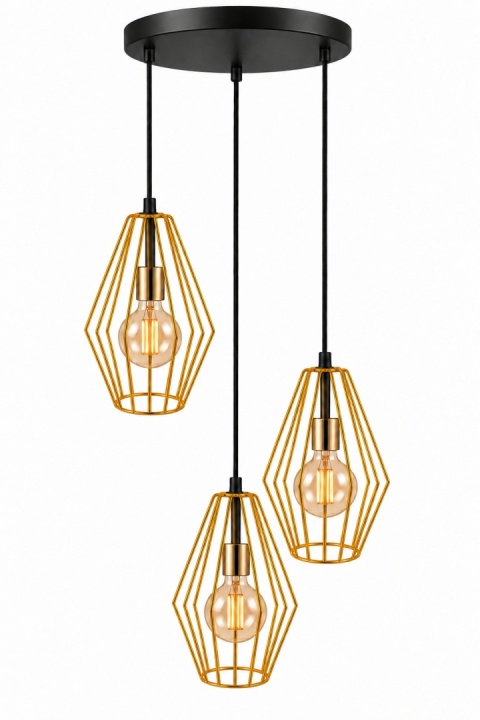 Lampa wisząca 3xE27 GEO GOLD