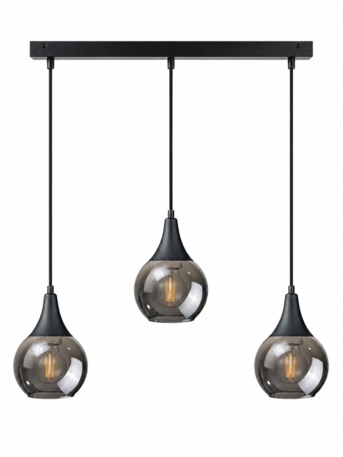 Lampa wisząca 3xE27 LACRIMA SMOKY BLACK