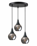 Lampa wisząca 3xE27 LACRIMA SMOKY BLACK