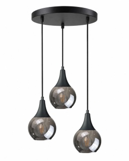 Lampa wisząca 3xE27 LACRIMA SMOKY BLACK