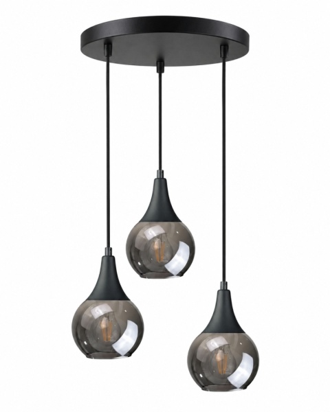 Lampa wisząca 3xE27 LACRIMA SMOKY BLACK