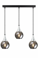 Lampa wisząca 3xE27 LACRIMA SMOKY/SILVER