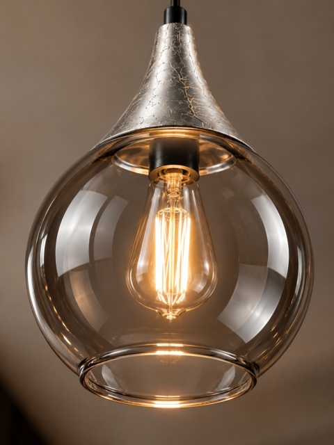 Lampa wisząca 3xE27 LACRIMA SMOKY/SILVER