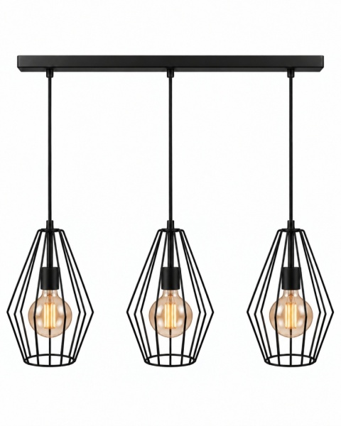 Lampa wisząca 3xE27 LEX BLACK
