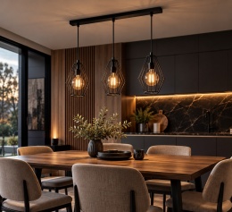 Lampa wisząca 3xE27 LEX BLACK