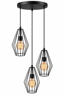 Lampa wisząca 3xE27 LEX BLACK