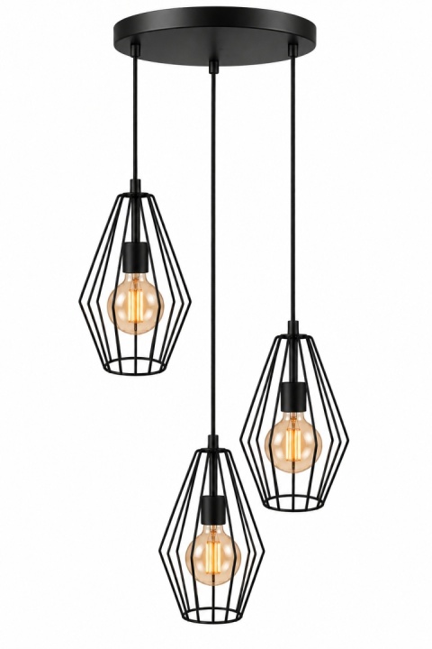 Lampa wisząca 3xE27 LEX BLACK