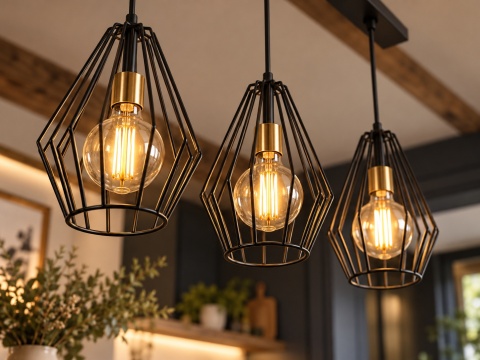 Lampa wisząca 3xE27 LEX GOLD