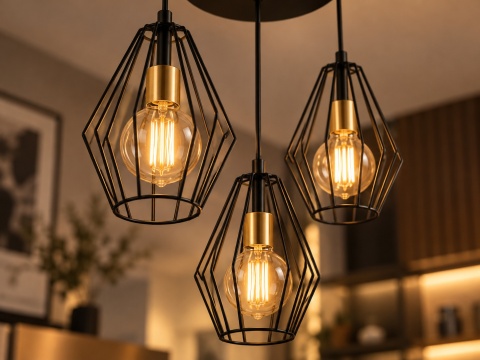 Lampa wisząca 3xE27 LEX GOLD