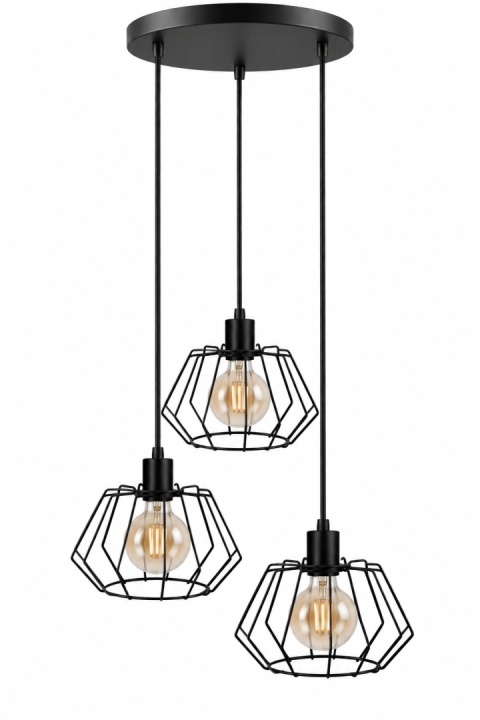 Lampa wisząca 3xE27 LUNA BLACK